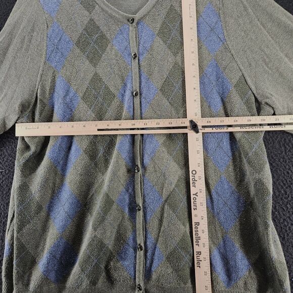 Croft&Barrow Womens Sweater Multi-Color Size Medium Cotton Blend Button Close - Picture 3 of 16
